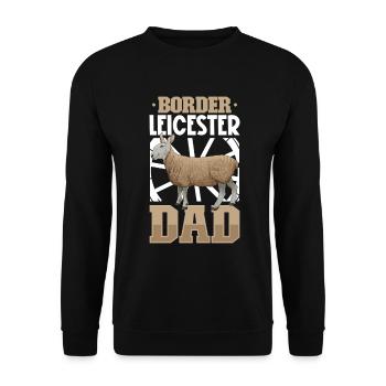 Border Leicester Papa - Unisex Sweatshirt - black - Front - Alina (178cm) & Michal (187cm)