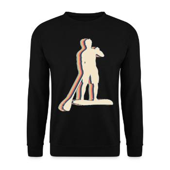 Stand Up Paddle SUP Retro Line Art - Sweat-shirt Unisexe - noir - Devant - Alina (178cm) & Michal (187cm)