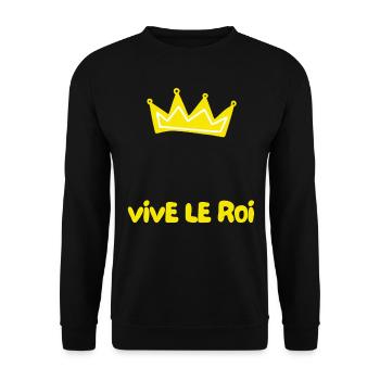 Prenom Vive Le Roi Personnalisable - Sweat-shirt Unisexe - noir - Devant - Alina (178cm) & Michal (187cm)