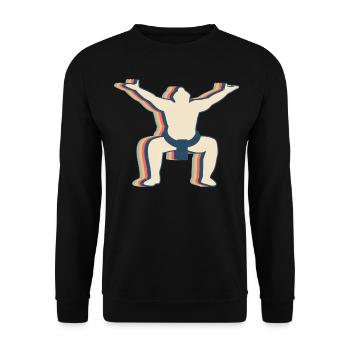 Sumo Lutte Japonais Sumo Lutteur Rétro - Sweat-shirt Unisexe - noir - Devant - Alina (178cm) & Michal (187cm)