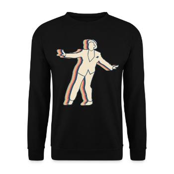 Stepptanz Tanzen Swing Tänzerin Retro Line Art - Unisex Pullover - Schwarz - Vorne - Alina (178cm) & Michal (187cm)