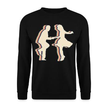 Swing Danse Flotteur Natation Rétro Line Art - Sweat-shirt Unisexe - noir - Devant - Alina (178cm) & Michal (187cm)