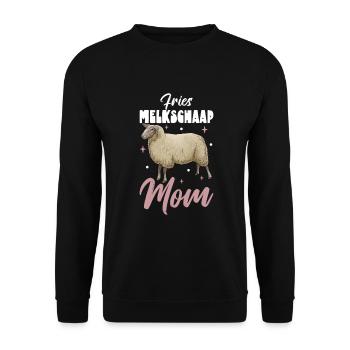 East Frisian Dairy Sheep Mama - Unisex Sweatshirt - black - Front - Alina (178cm) & Michal (187cm)