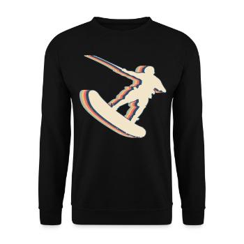 Wakeboarding Wakeboard Wakeboarder Retro Line Art - Unisex Sweatshirt - black - Front - Alina (178cm) & Michal (187cm)