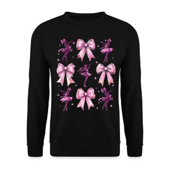 Coquette Bow Baton Twirling Twirler Girl Mom - Unisex Sweatshirt - black - Front - Alina (178cm) & Michal (187cm)