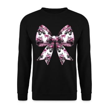 Coquette Bow Atv Quad 4 Wheeler Motif Fille Maman - Sweat-shirt Unisexe - noir - Devant - Alina (178cm) & Michal (187cm)