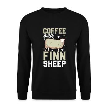 Kaffee und Finnschaf - Unisex Pullover - Schwarz - Vorne - Alina (178cm) & Michal (187cm)
