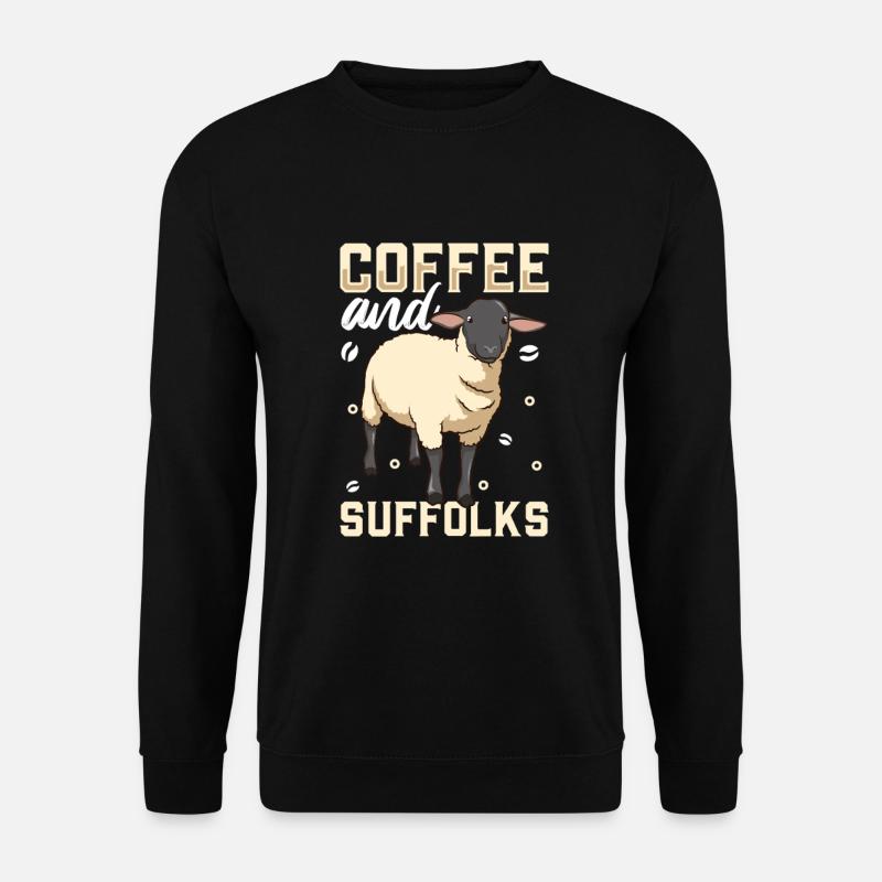 Coffee and Suffolk Sheep - Unisex Sweatshirt - black
