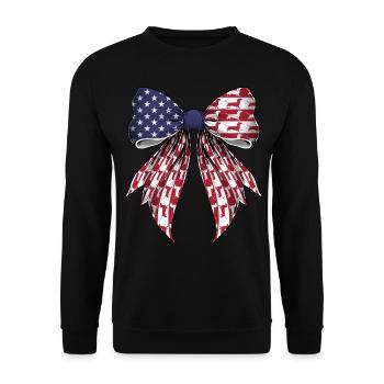 Coquette Bow Dachshund Dog US Flag - Unisex Sweatshirt - black - Front - Alina (178cm) & Michal (187cm)