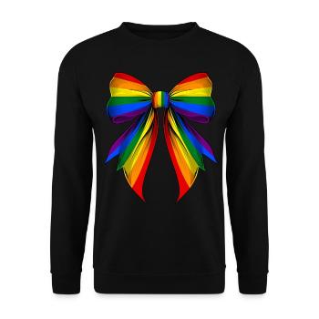 Coquette Bow Gay Pride LGBTQ - Unisex Sweatshirt - black - Front - Alina (178cm) & Michal (187cm)