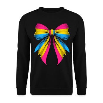 Flirtatious Bow Pansexual Pride Flag Pan LGBTQ - Unisex Sweatshirt - black - Front - Alina (178cm) & Michal (187cm)