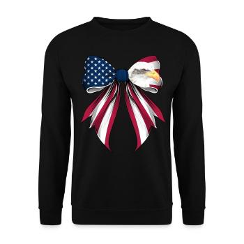 Coquette Bow Bald Eagle Bird US Flag - Unisex Sweatshirt - black - Front - Alina (178cm) & Michal (187cm)