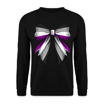 Coquette Bow Asexual Pride Flag Ass LGBTQ - Unisex Sweatshirt - black - Front - Alina (178cm) & Michal (187cm)