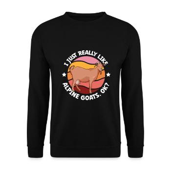 I love my mountain goat - Unisex Sweatshirt - black - Front - Alina (178cm) & Michal (187cm)