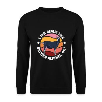 I love my British Alpine goat - Unisex Sweatshirt - black - Front - Alina (178cm) & Michal (187cm)