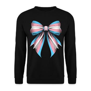 Coquettish Bow Transgender Pride Flag Trans - Unisex Sweatshirt - black - Front - Alina (178cm) & Michal (187cm)