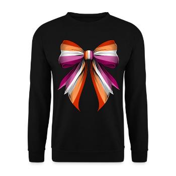 Coquette Bow Lesbian Pride Flag LGBTQ - Unisex Sweatshirt - black - Front - Alina (178cm) & Michal (187cm)