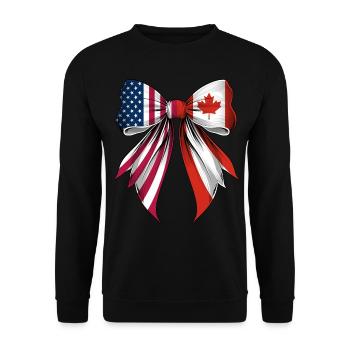 Coquette Bow Canada Roots Heritage Canadian Pride - Unisex Sweatshirt - black - Front - Alina (178cm) & Michal (187cm)