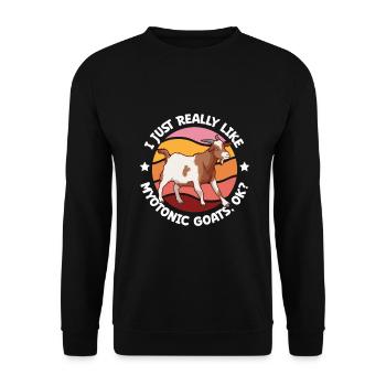I love my myotonic goat - Unisex Sweatshirt - black - Front - Alina (178cm) & Michal (187cm)