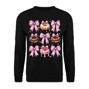 Coquettish Bow Donuts Donuts Sprinkles Girl - Unisex Sweatshirt - black - Front - Alina (178cm) & Michal (187cm)