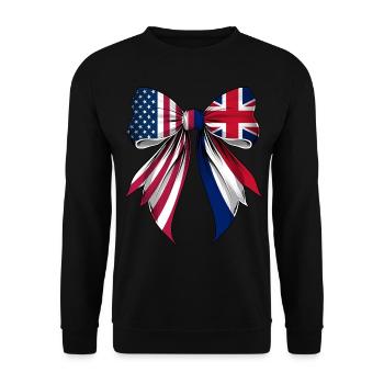 Coquette Bow Royaume-Uni UK Roots - Sweat-shirt Unisexe - noir - Devant - Alina (178cm) & Michal (187cm)