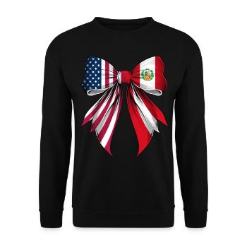 Coquette Bow Peru Roots Heritage Peruvian - Unisex Sweatshirt - black - Front - Alina (178cm) & Michal (187cm)