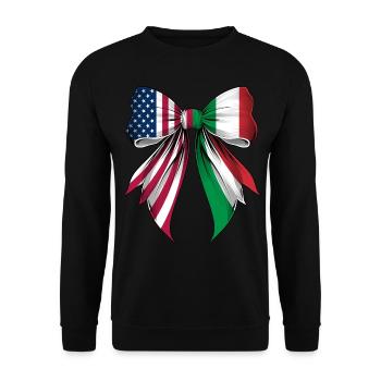 Coquette Bow Italy Roots Heritage - Unisex Sweatshirt - black - Front - Alina (178cm) & Michal (187cm)