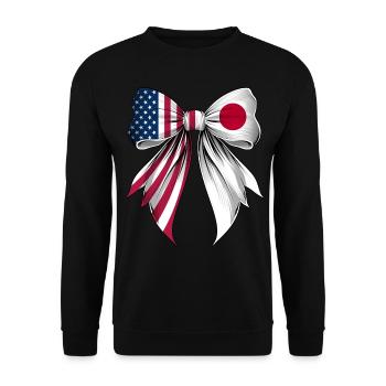 Coquette Bow Japan Roots Heritage Japanese - Unisex Sweatshirt - black - Front - Alina (178cm) & Michal (187cm)