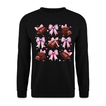 Flirtatious Bow Chocolate Chocolate Bar Girl Mom - Unisex Sweatshirt - black - Front - Alina (178cm) & Michal (187cm)