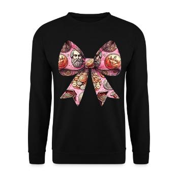 Coquette Bow Münzsammeln Münzsammler - Unisex Pullover - Schwarz - Vorne - Alina (178cm) & Michal (187cm)