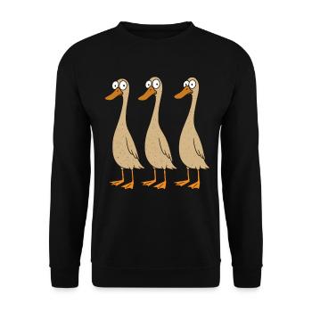 Ducks Funny Ducks Duck Mom Duck Dad - Unisex Sweatshirt - black - Front - Alina (178cm) & Michal (187cm)