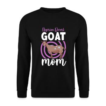 Mama einer Afrikanische Zwergziege - Unisex Pullover - Schwarz - Vorne - Alina (178cm) & Michal (187cm)