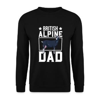 Dad of a British Alpine goat - Unisex Sweatshirt - black - Front - Alina (178cm) & Michal (187cm)