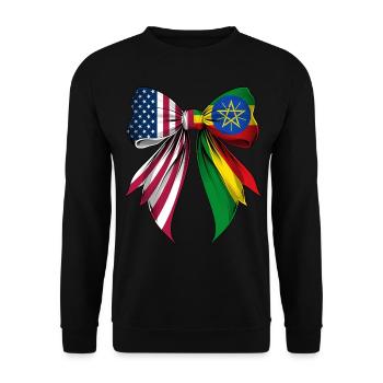 Coquette Boucle Ethiopie Racines Héritage - Sweat-shirt Unisexe - noir - Devant - Alina (178cm) & Michal (187cm)