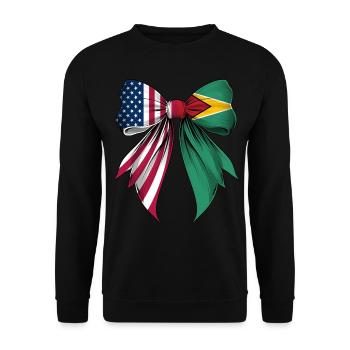 Coquette Bow Guyana Roots Heritage Guyanese Pride - Unisex Sweatshirt - black - Front - Alina (178cm) & Michal (187cm)