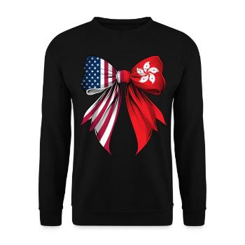 Coquette Bow Hong Kong Roots Hong Kongers Pride - Unisex Sweatshirt - black - Front - Alina (178cm) & Michal (187cm)