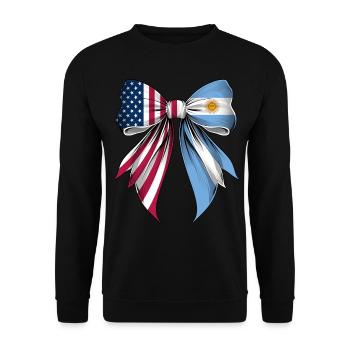Coquette Bow Argentinien Wurzeln Argentinisch - Unisex Pullover - Schwarz - Vorne - Alina (178cm) & Michal (187cm)