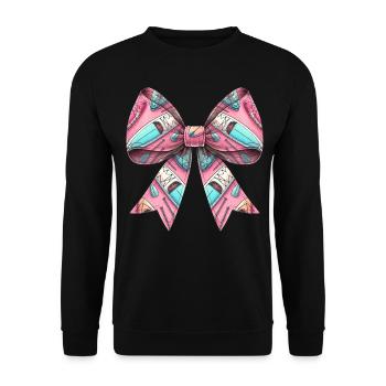 Coquette Bow Stand Up Paddling SUP Boat Paddle - Unisex Sweatshirt - black - Front - Alina (178cm) & Michal (187cm)