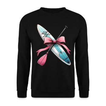 Coquette Bow Stand Up Paddling SUP Boat Paddle - Unisex Sweatshirt - black - Front - Alina (178cm) & Michal (187cm)