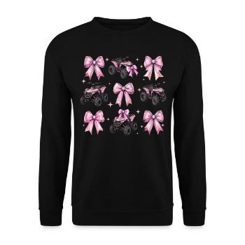 Coquette Bow Atv Quad 4 Wheeler Fille Maman - Sweat-shirt Unisexe - noir - Devant - Alina (178cm) & Michal (187cm)