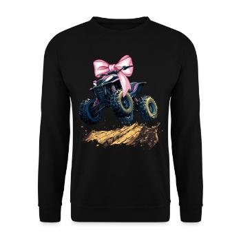Coquette Bow Atv Quad 4 Wheeler Fille Maman - Sweat-shirt Unisexe - noir - Devant - Alina (178cm) & Michal (187cm)