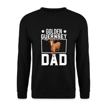 Dad of a Golden Guernsey Goat - Unisex Sweatshirt - black - Front - Alina (178cm) & Michal (187cm)