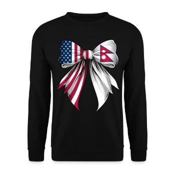 Coquette Bow Nepal Roots Heritage Nepali Pride - Unisex Sweatshirt - black - Front - Alina (178cm) & Michal (187cm)
