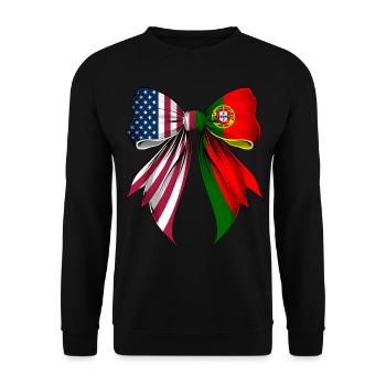 Coquette Bow Portugal Roots Portuguese Pride - Unisex Sweatshirt - black - Front - Alina (178cm) & Michal (187cm)
