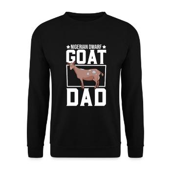 Papa einer Afrikanische Zwergziege - Unisex Pullover - Schwarz - Vorne - Alina (178cm) & Michal (187cm)