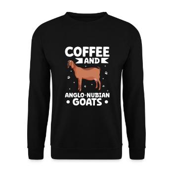 Coffee and Anglo-Nubian goat - Unisex Sweatshirt - black - Front - Alina (178cm) & Michal (187cm)
