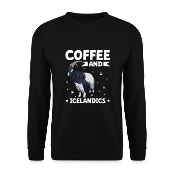 Café et chèvre islandaise - Sweat-shirt Unisexe - noir - Devant - Alina (178cm) & Michal (187cm)