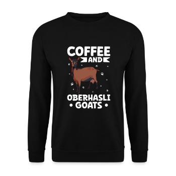 Kaffee und Oberhasli - Unisex Pullover - Schwarz - Vorne - Alina (178cm) & Michal (187cm)