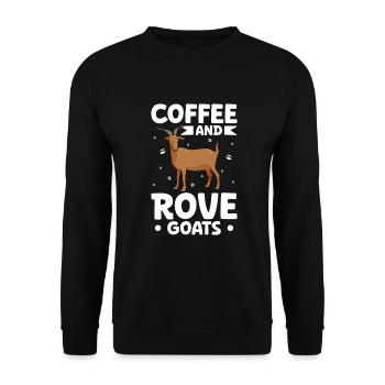 Kaffee und Roveziege - Unisex Pullover - Schwarz - Vorne - Alina (178cm) & Michal (187cm)