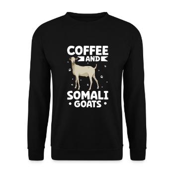 Kaffee und Gallaziege - Unisex Pullover - Schwarz - Vorne - Alina (178cm) & Michal (187cm)